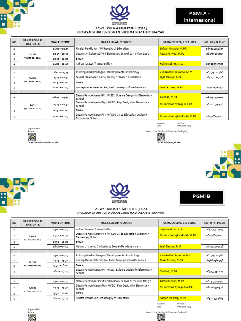 Pgmi - Jadwal Pts III-V | PDF