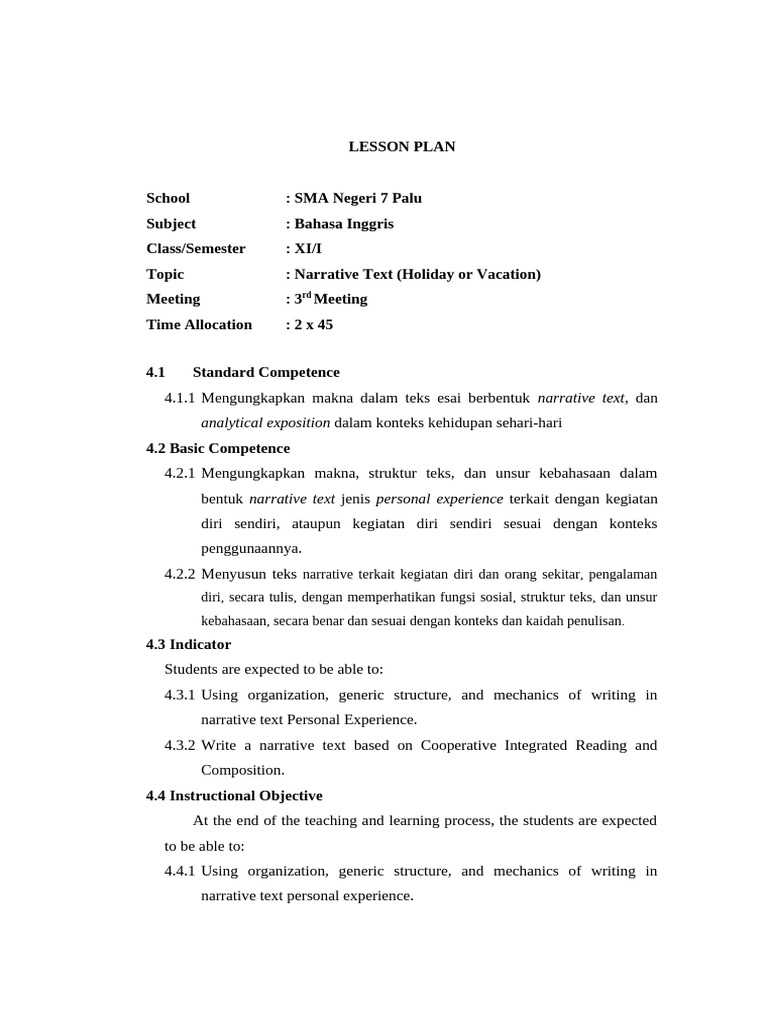 Lesson Plan Sempro M3 | PDF