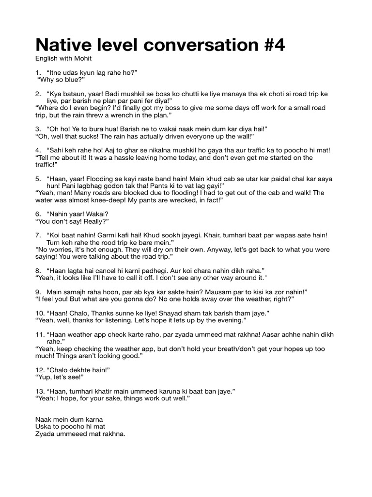Native Level Conversation #4 | PDF
