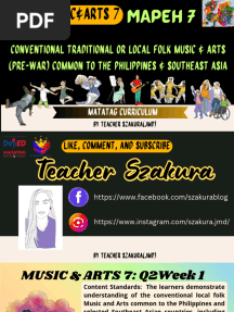MUSIC & ARTS 7 Quarter 2 WEEK1 Part 1 Traditional or Local Folk Music and Arts