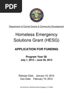 Homeless Emergency Solutions Grant Application