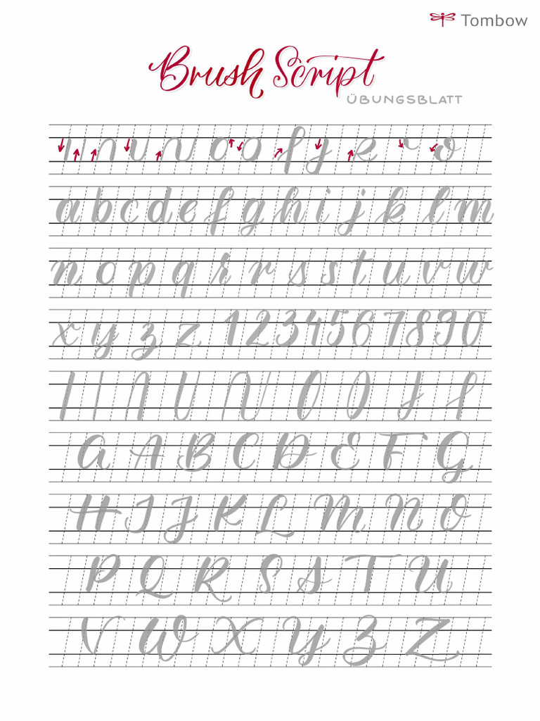 Tombow Lettering Beginners Abc Exercise Sheet | PDF