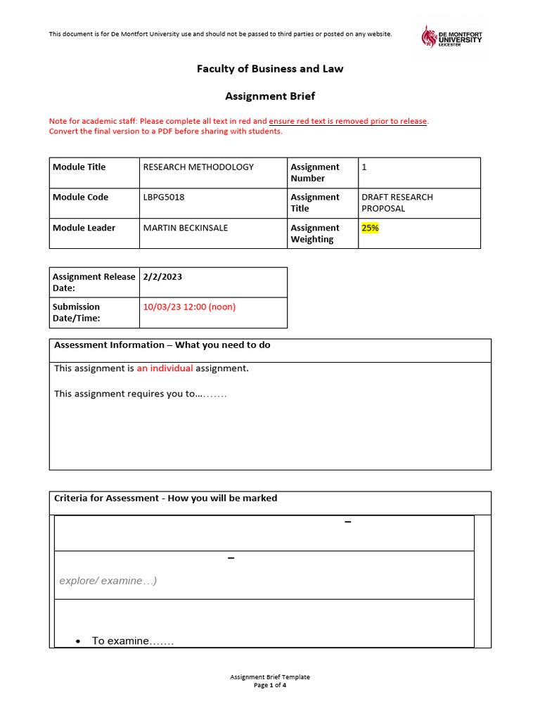 BAL Assessment 1 Brief Template 20222023 | PDF