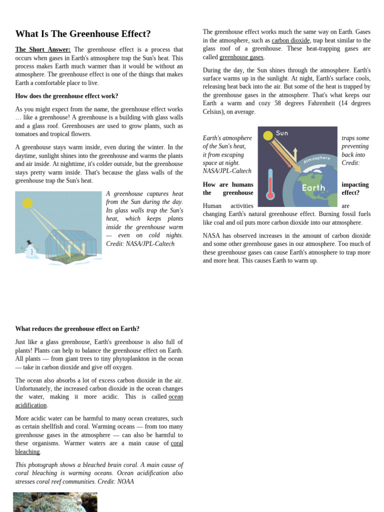 What Is The Greenhouse Effect | PDF