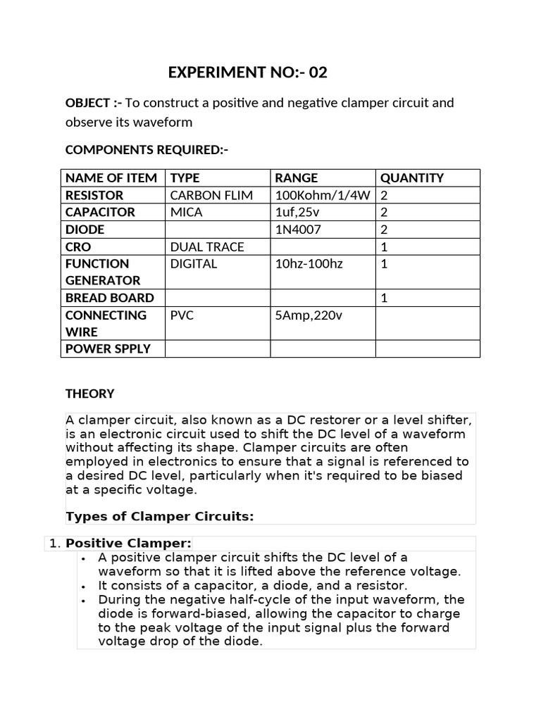 Clamper | PDF