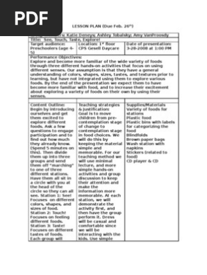Preschool Lesson Plan