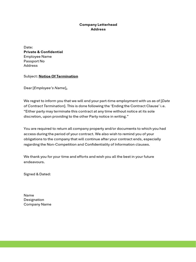 Termination Letter Payroll Panda | PDF
