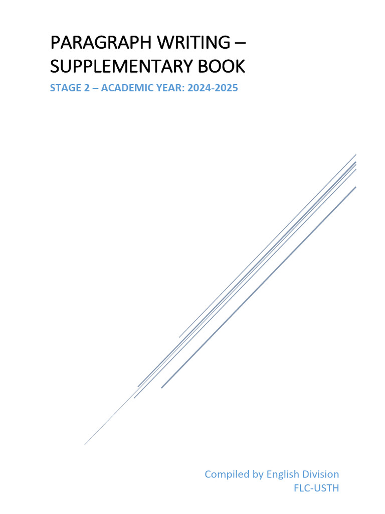 (Book 2) Paragraph Writing - Supplementary Book | PDF