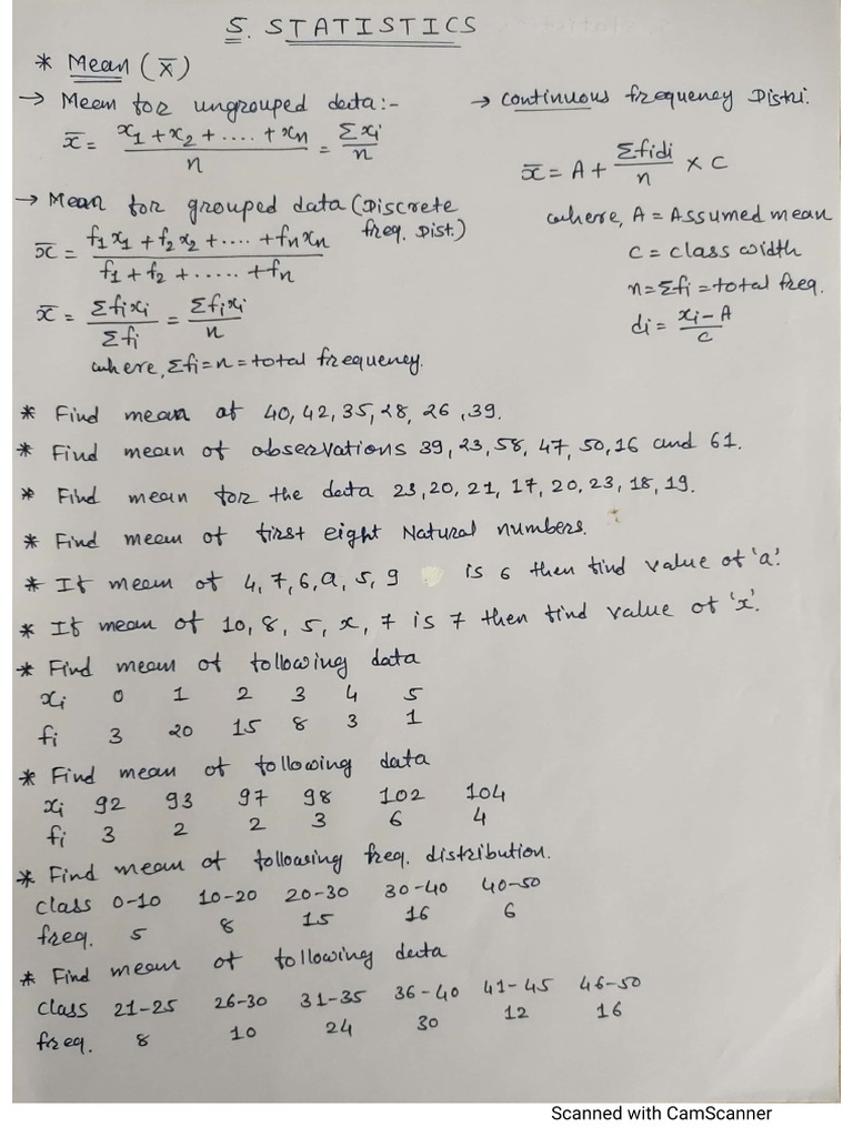 Unit 5 Statistics 12marks | PDF