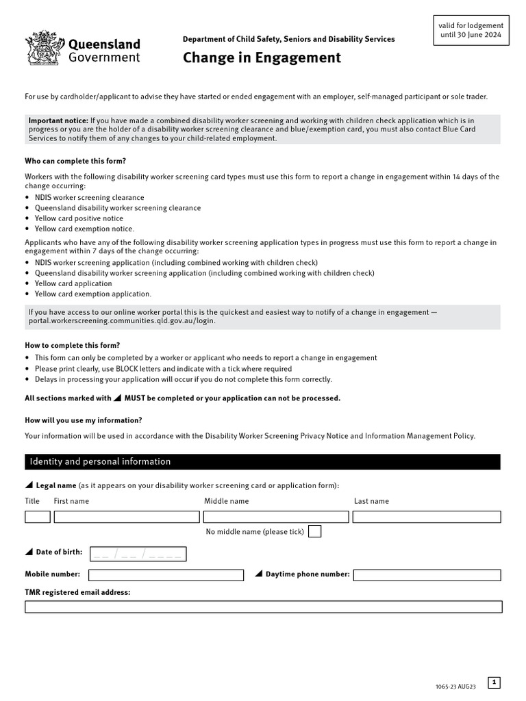 Form Adv CHNG Engagemt | PDF