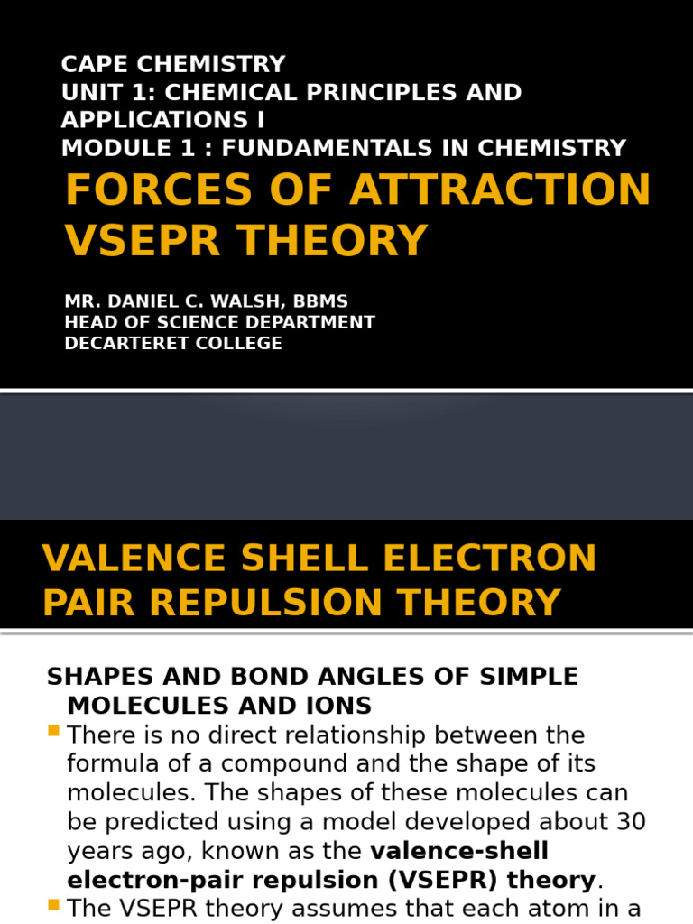 Forces of Attraction - Vsepr Theory | PDF