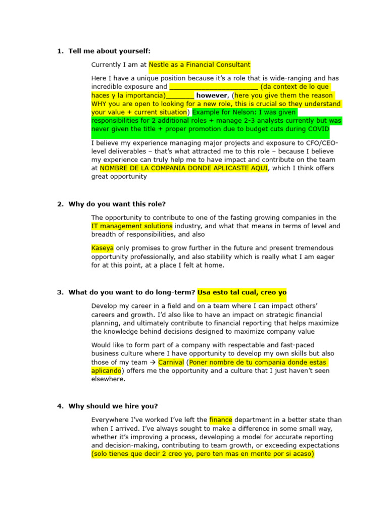 Interview Prep Pdf