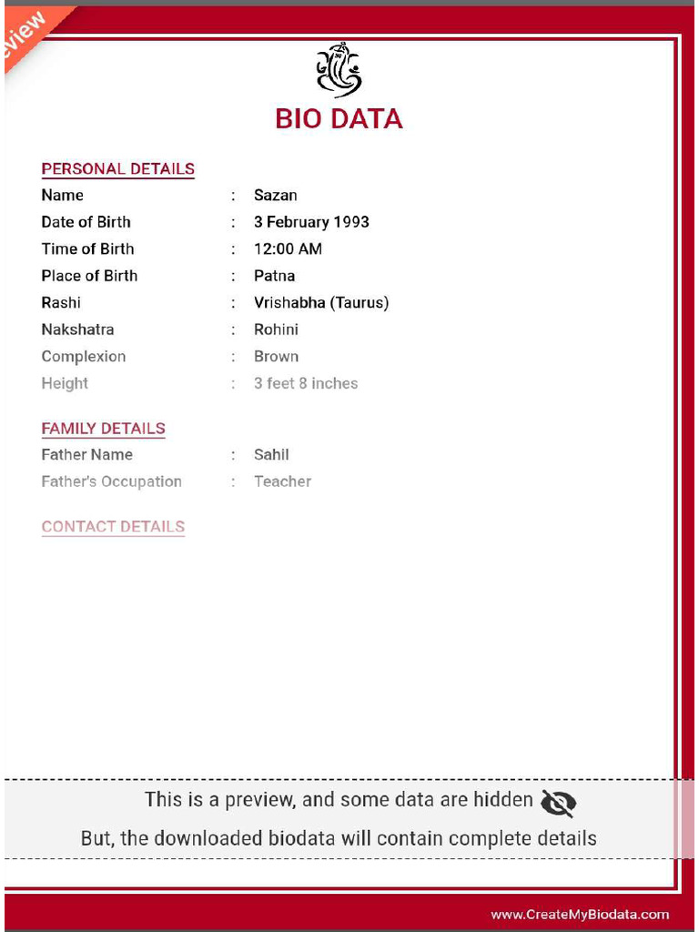 Biodata | PDF