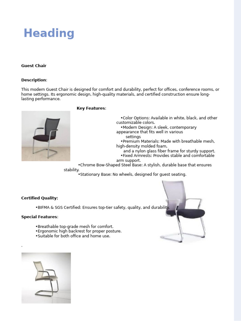 Heading: Guest Chair | PDF