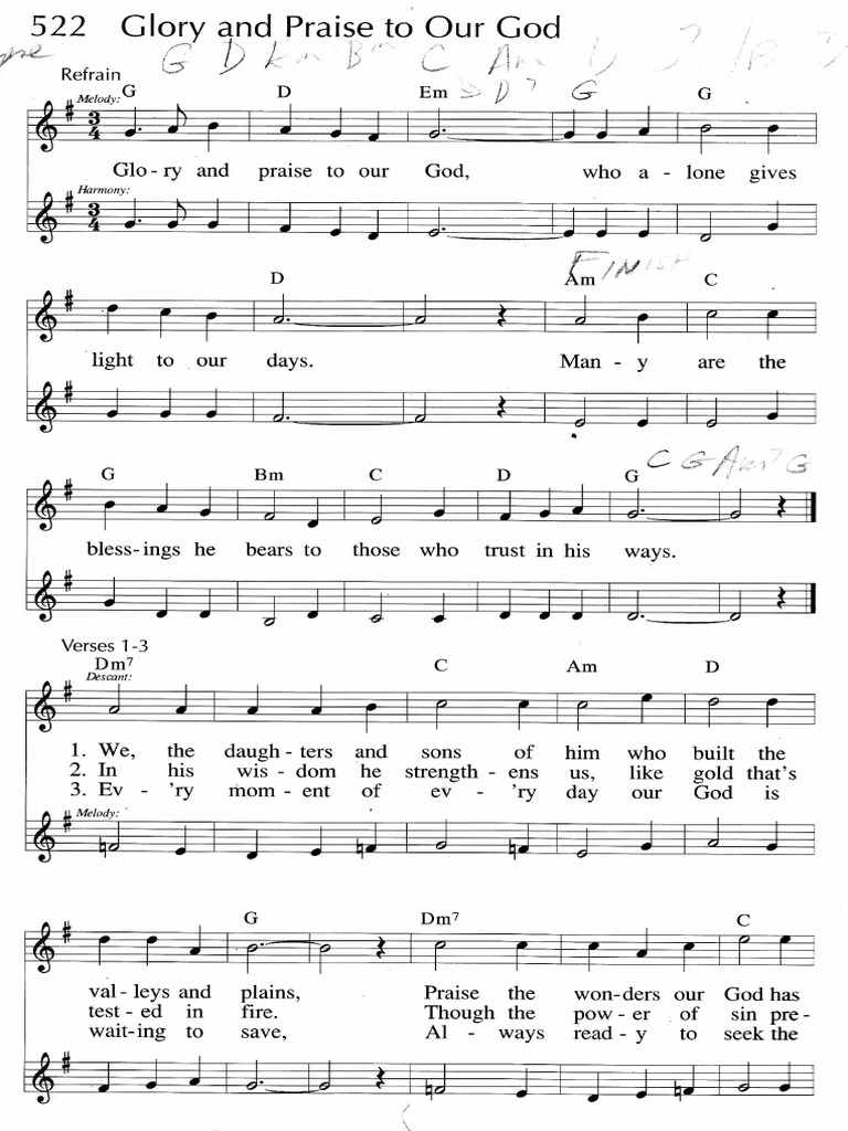 522 Glory and Praise To Our God - Chords | PDF