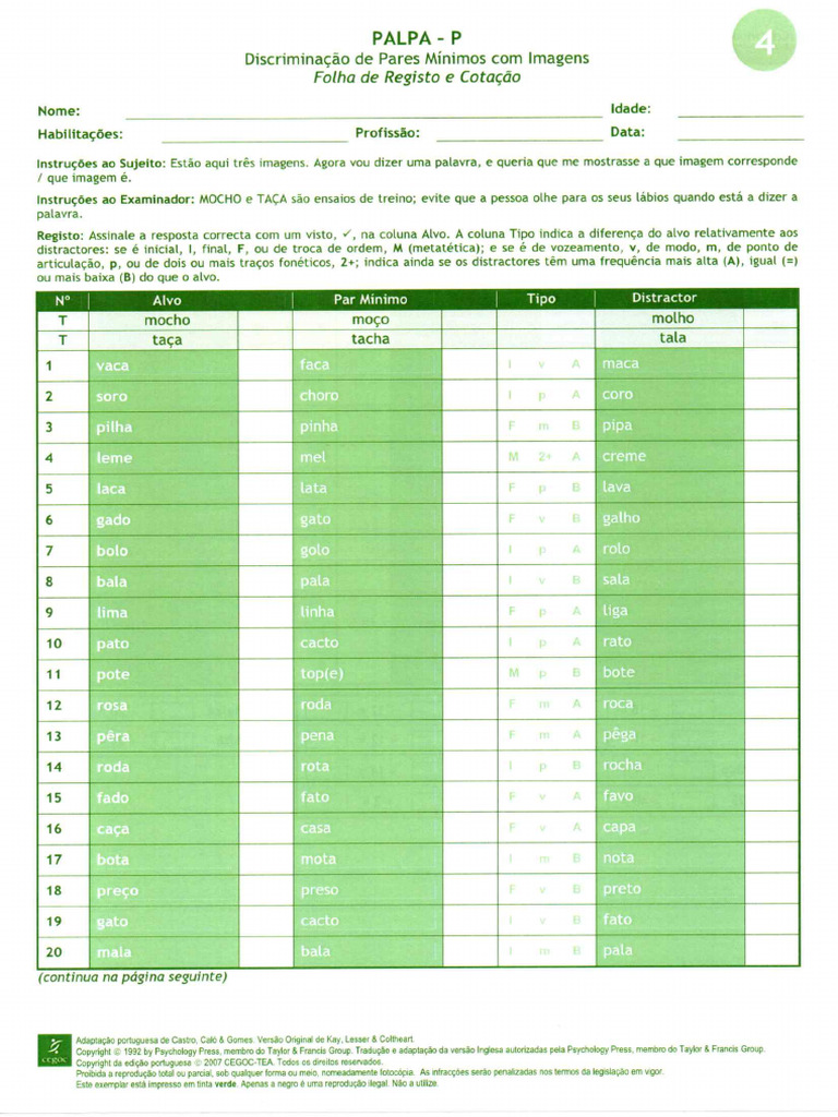 Folha de registo 4 a pdf