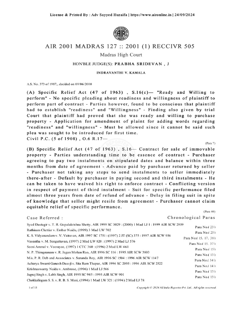 Air 2001 Madras 127 | PDF