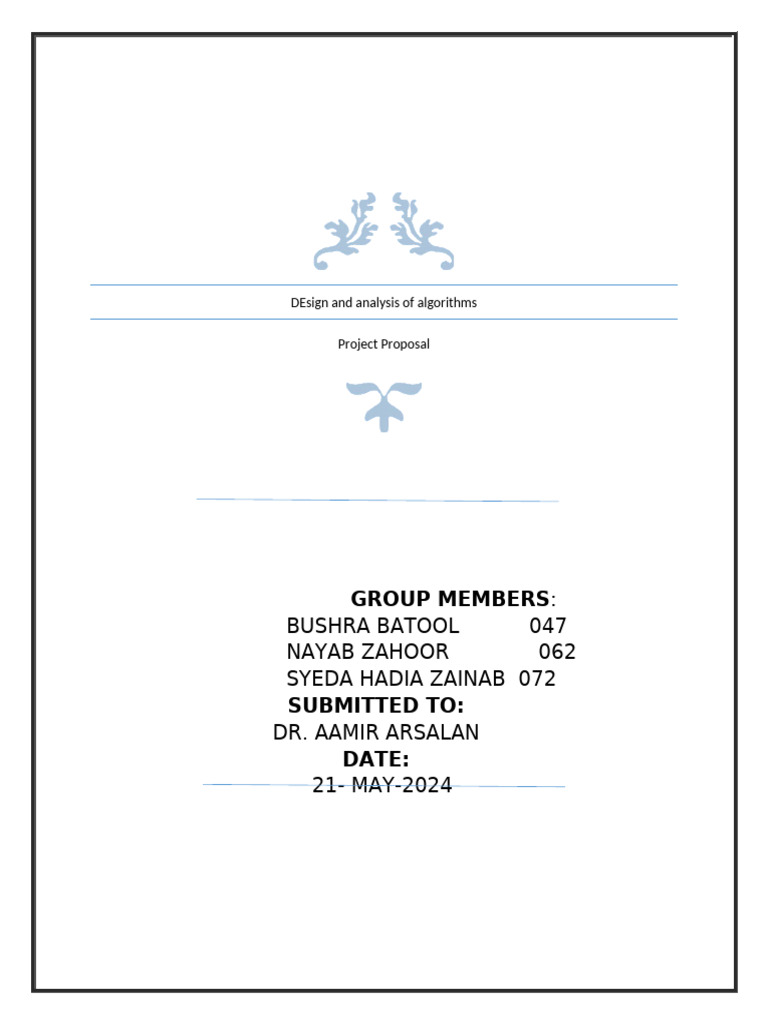 DAA Project Proposal | PDF