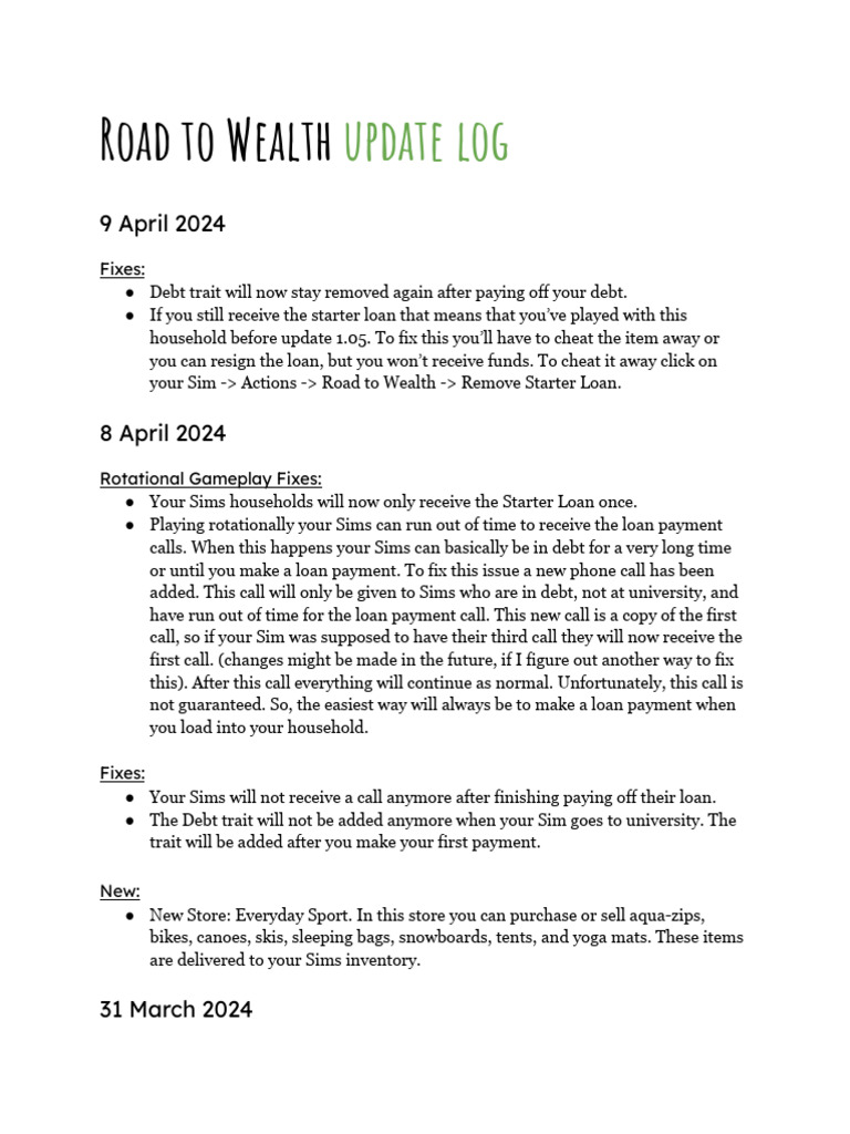 Xosdr Road To Wealth V1 05 Update Log Pdf