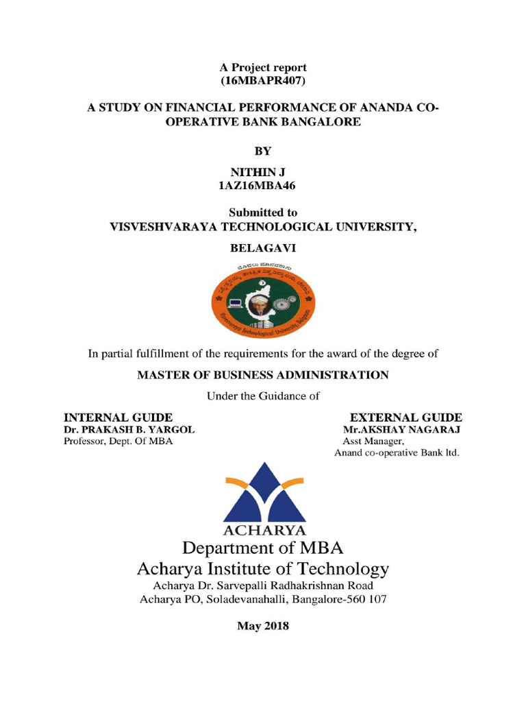 A Study On Financial Performance of Ananda Cooperative Bank LTD ...