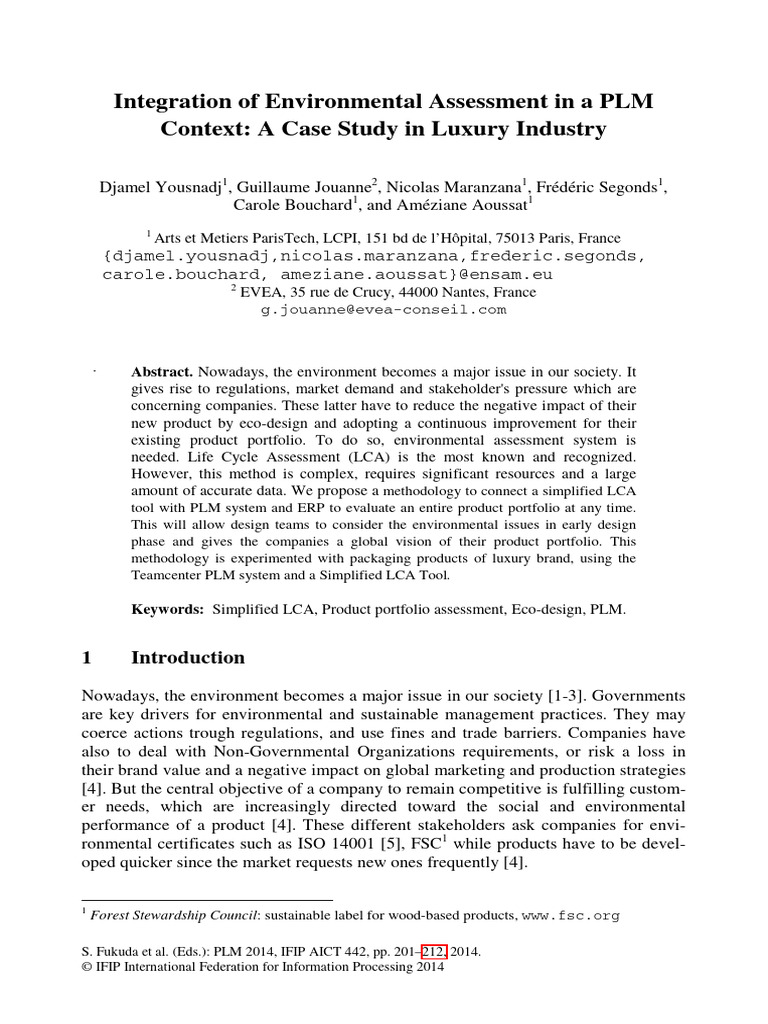Yousnadj Et Al - 2014 - Integration of Environmental | PDF