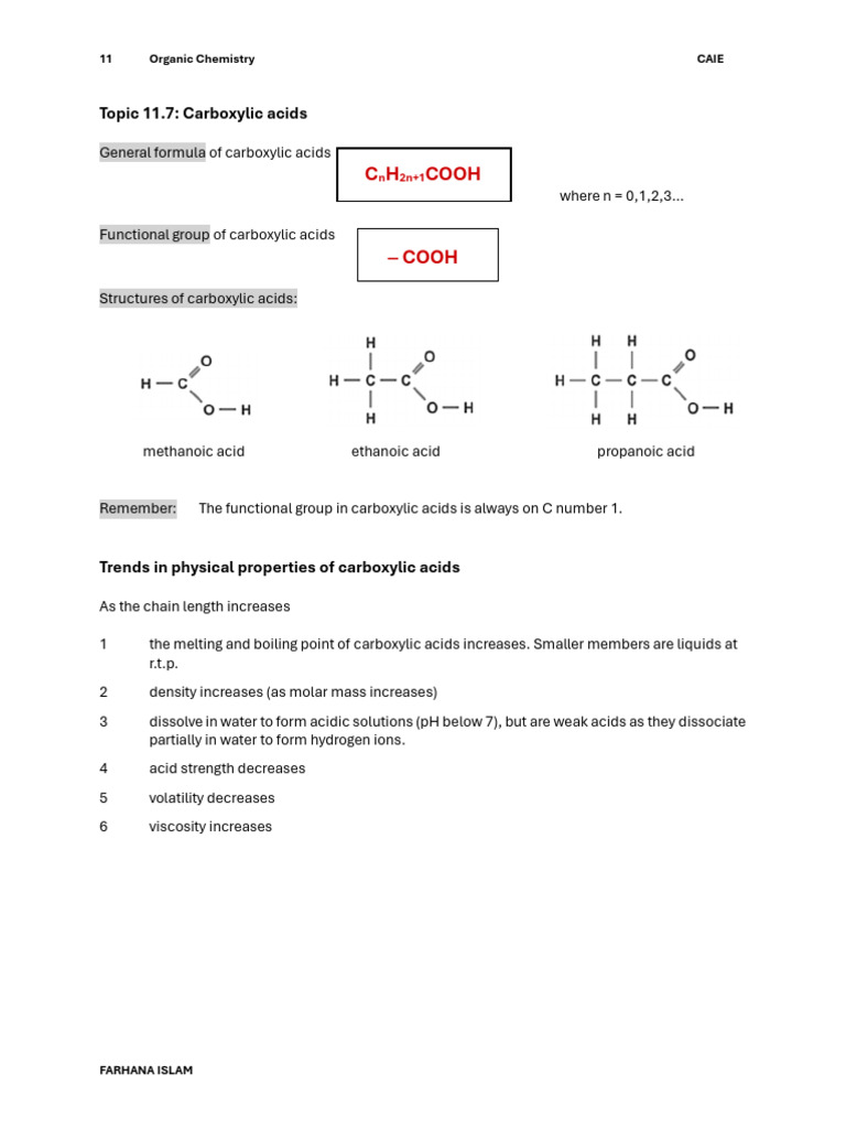 Carboxylic Acids and Esters | PDF