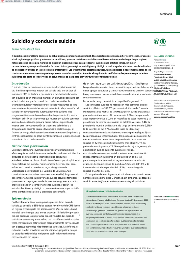 Suicide and Suicidal Behaviour - En.es | PDF