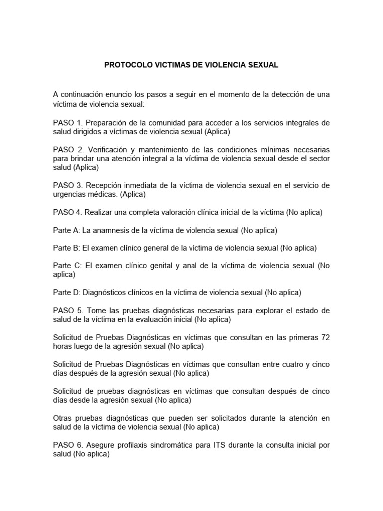 Protocolo Victimas de Violencia Sexual | PDF