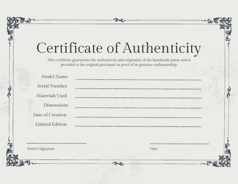 Certificate of Authenticity PDF | PDF