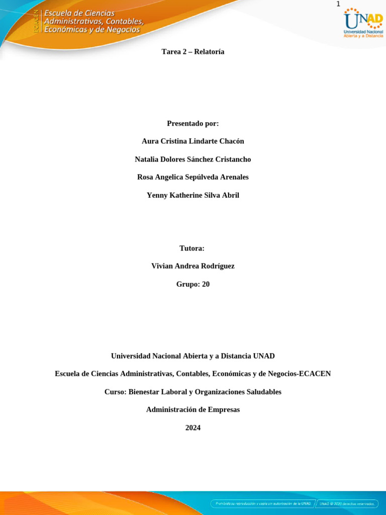 Tarea 2 - Grupo 20 | PDF | Valores | Crecimiento personal y profesional