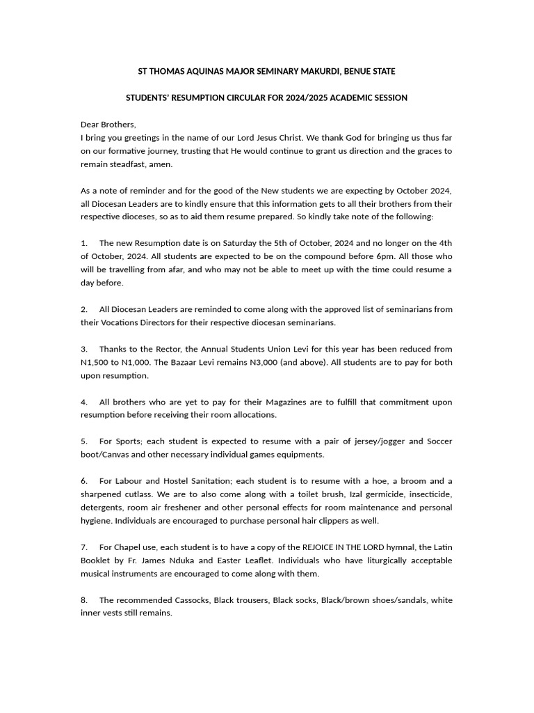 Resumption Circular (Stams) | PDF