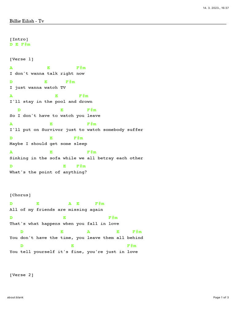billie-eilish-tv-chords-pdf