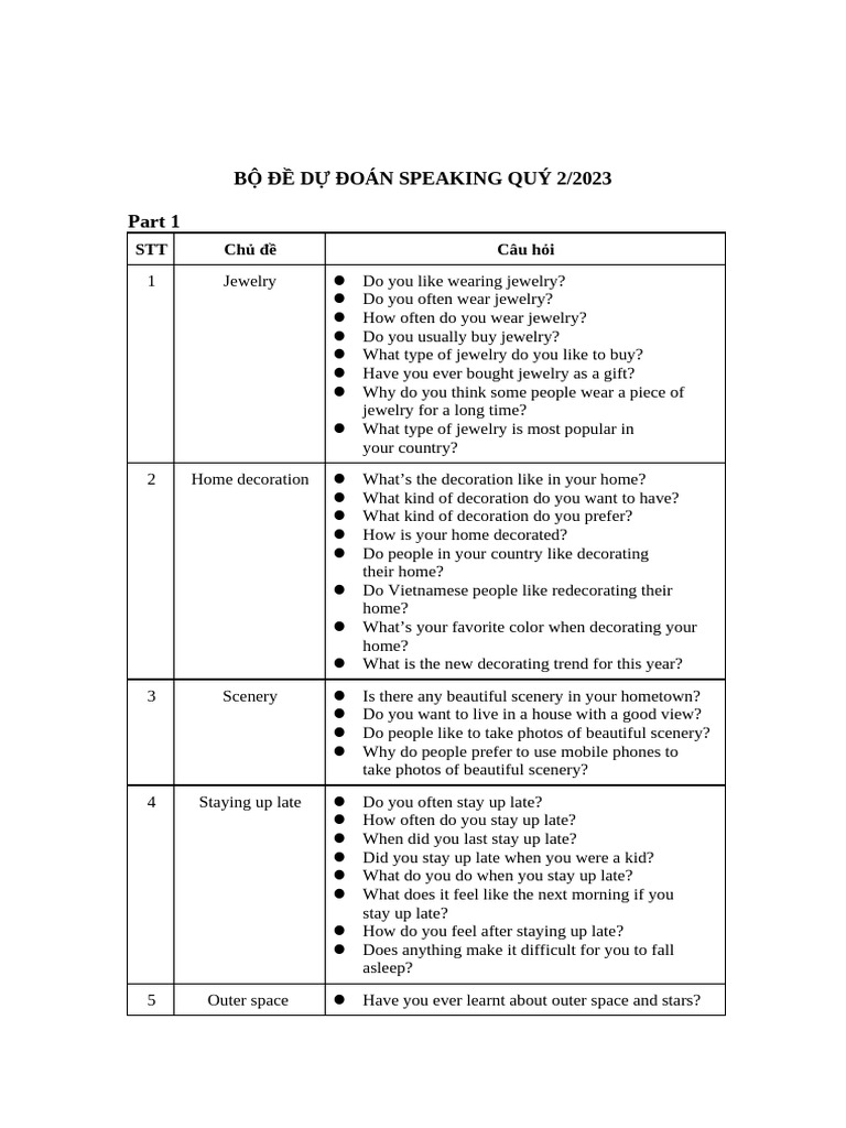SPEAKING TEST IELTS | PDF