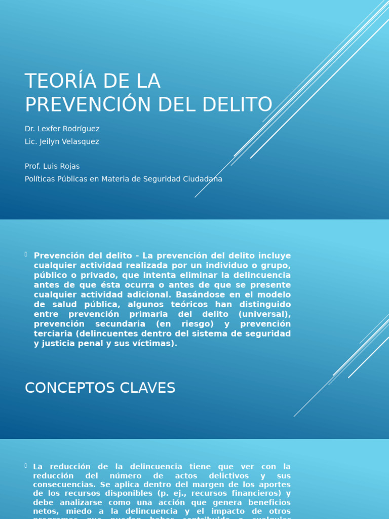 Teoría de La Prevención Del Delito | PDF | Prevención del crimen ...