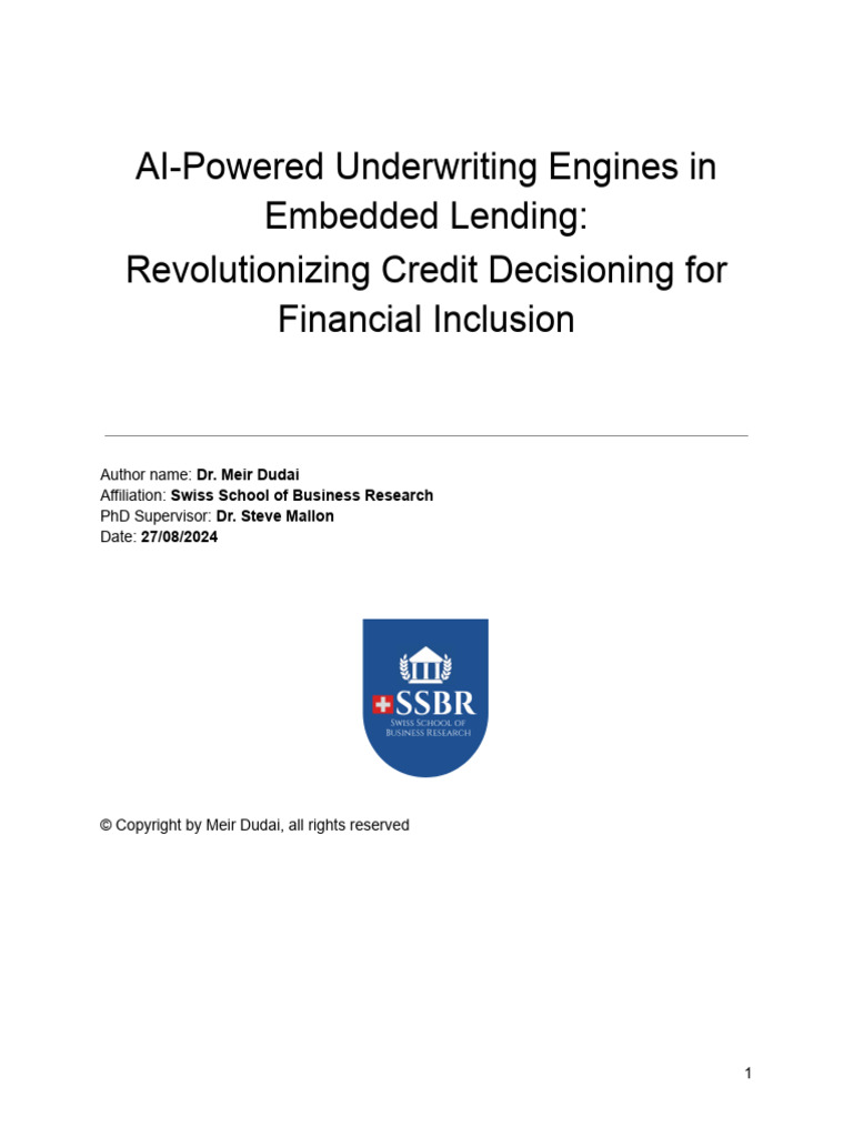 Ai Powered Underwriting Engines Pdf