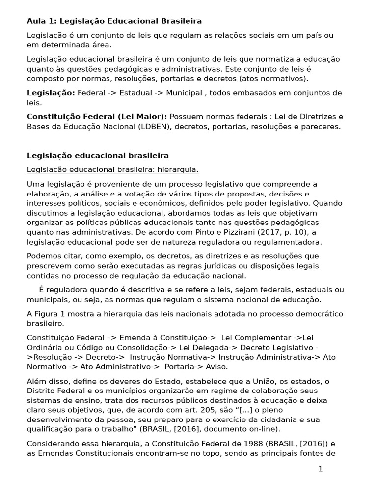 Legislação Educacional | PDF