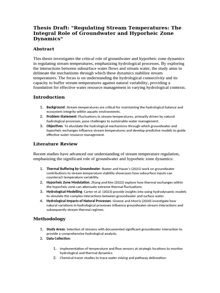 Stream Temperature Regulation Study | PDF | Hydrology | Groundwater