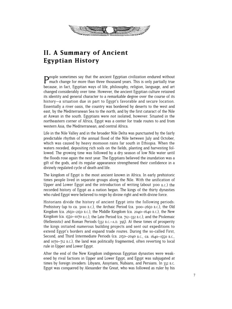 Summary of Ancient Egyptian History | PDF | Ancient Egypt | Egyptian ...