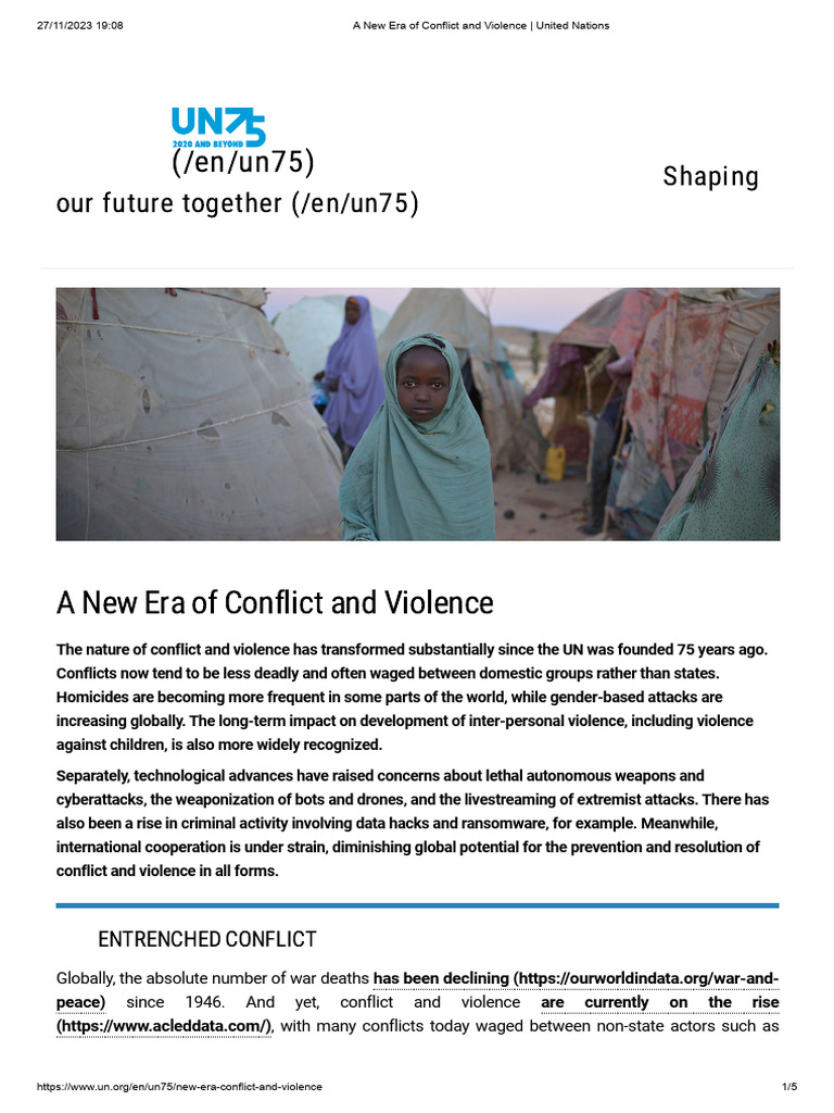 A New Era of Conflict and Violence - United Nations | PDF
