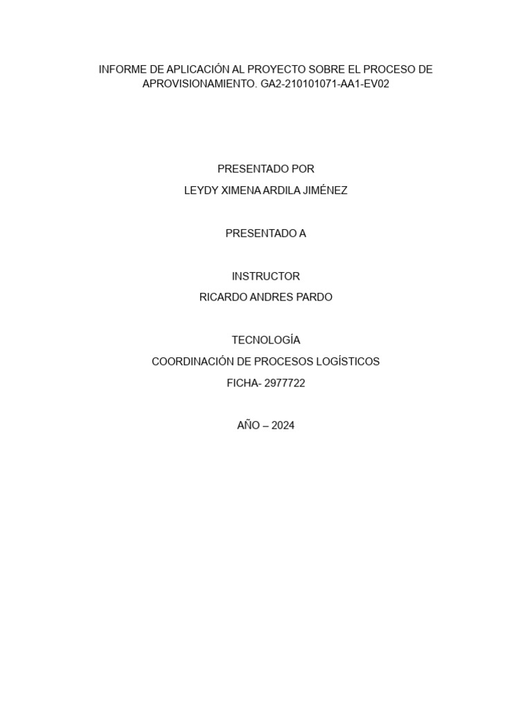 Proceso de Aprovisionamiento Efectivo | PDF | Calidad (comercial ...