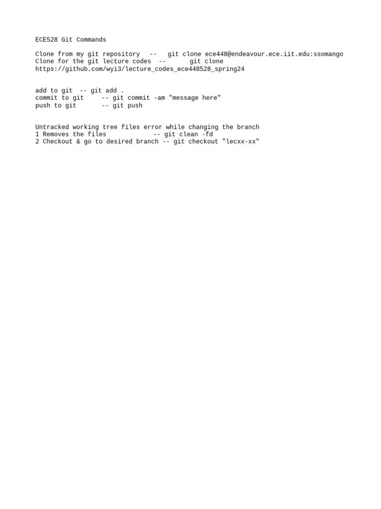 Ece528 git commands pdf