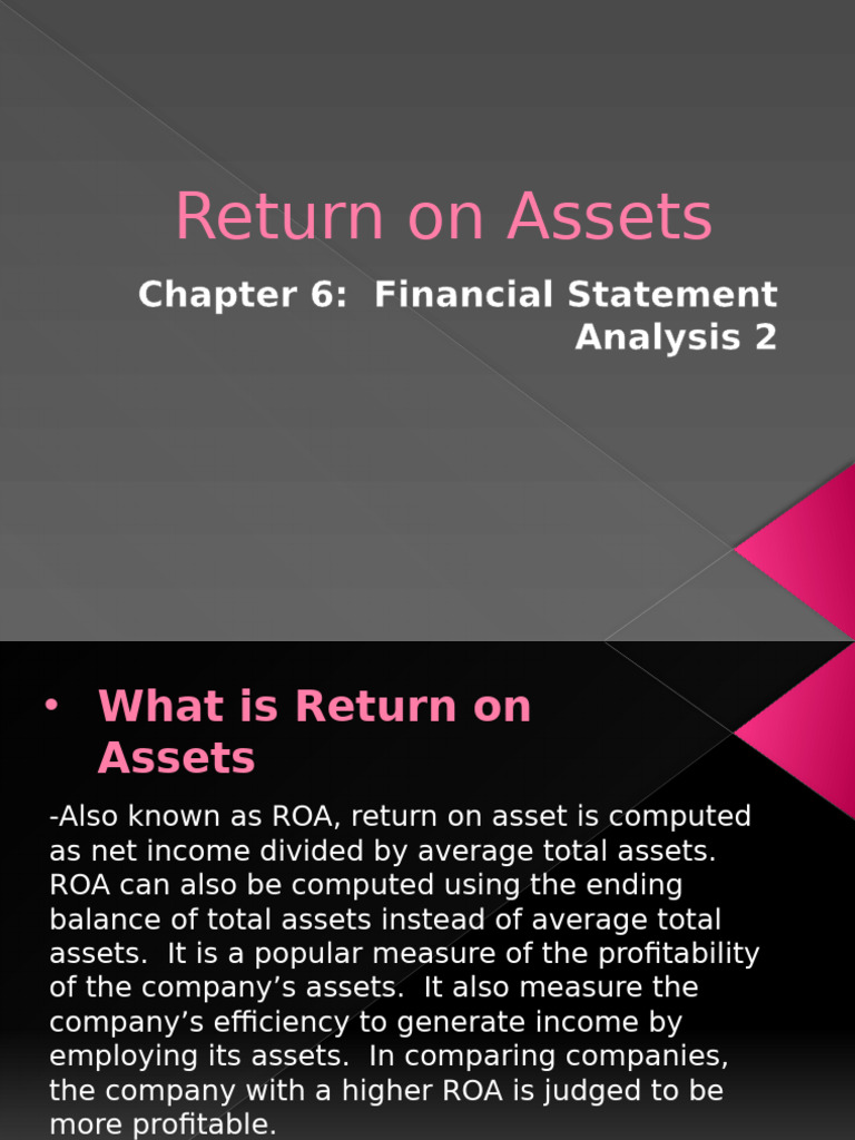 Understanding Return on Assets (ROA) | PDF | Balance Sheet | Net Income