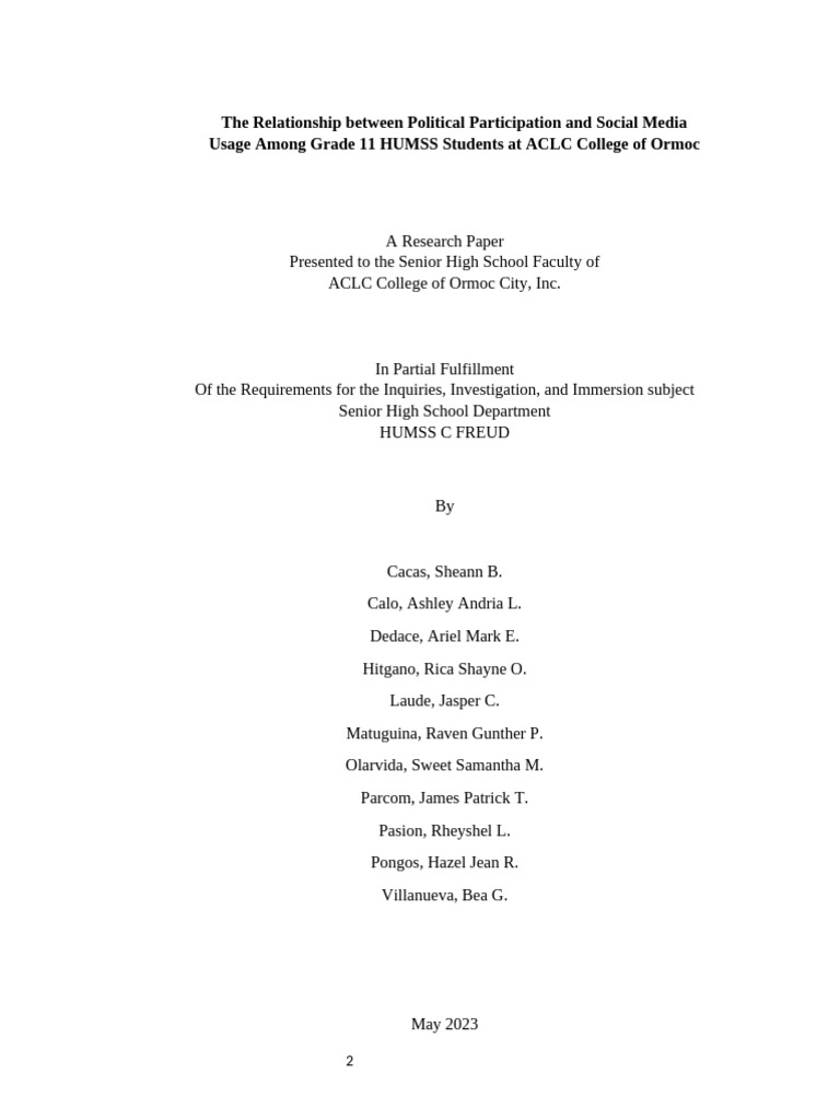 Group 3 Research Paper Final NA JD. 2 1 | PDF | Social Media | Popular ...