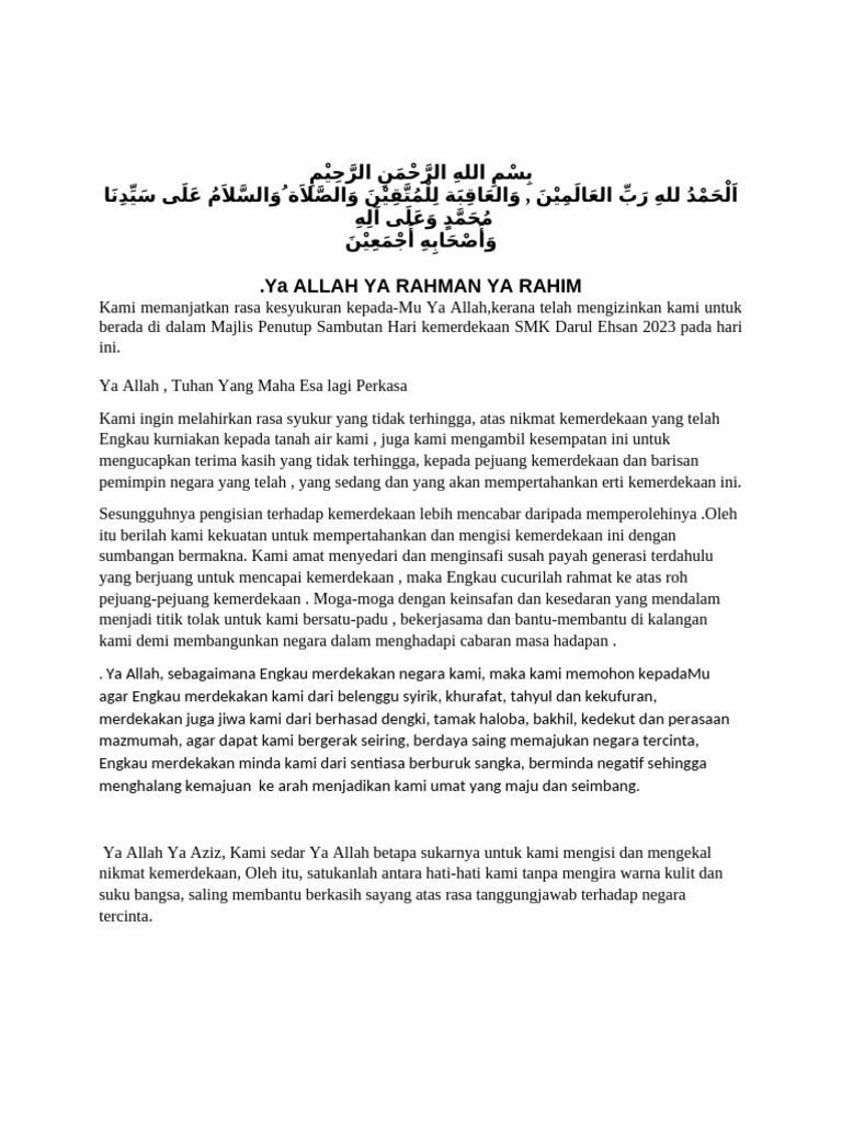 Doa Kemerdekaan Pdf