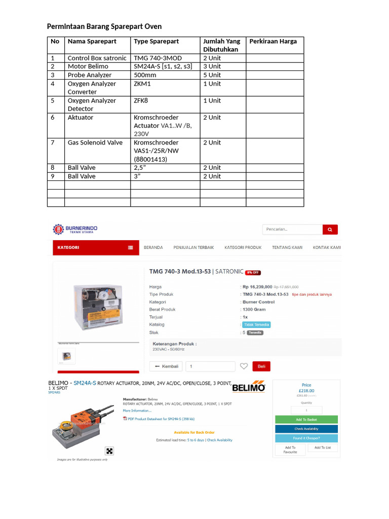 Permintaan Barang Sparepart | PDF