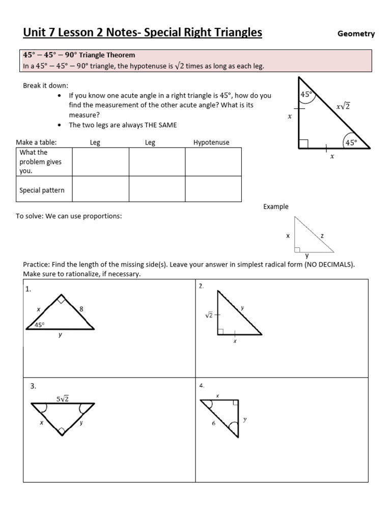 Geometry Unit 7 Quiz 1