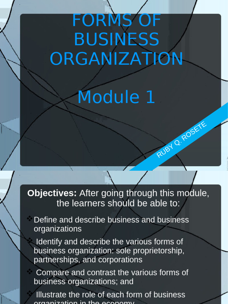 MODULE 1 Business Organizations | PDF