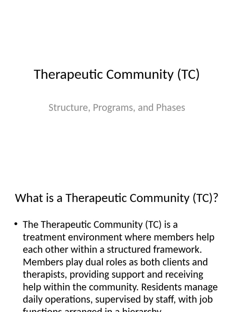 Therapeutic Community Complete Presentation | PDF