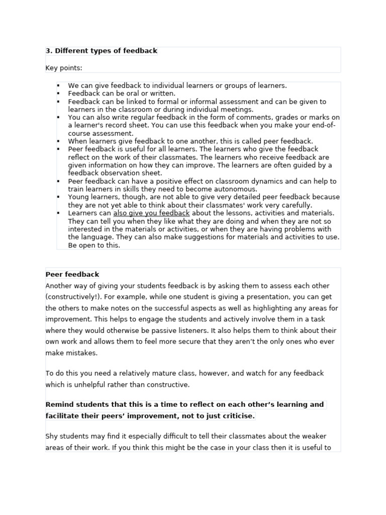 Feedback | PDF