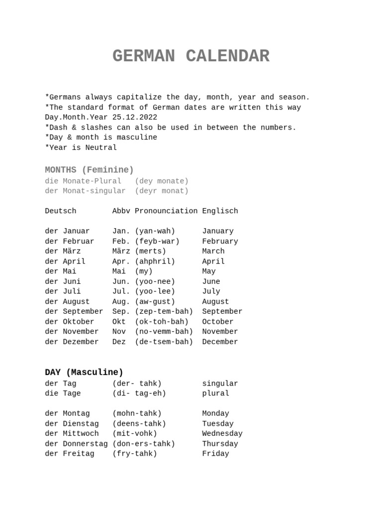 German Date - Time | PDF